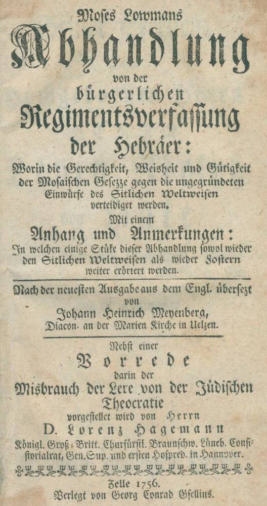 Große Abbildung Nr.1: 138-472 Lowman Moses.: (Judaica)