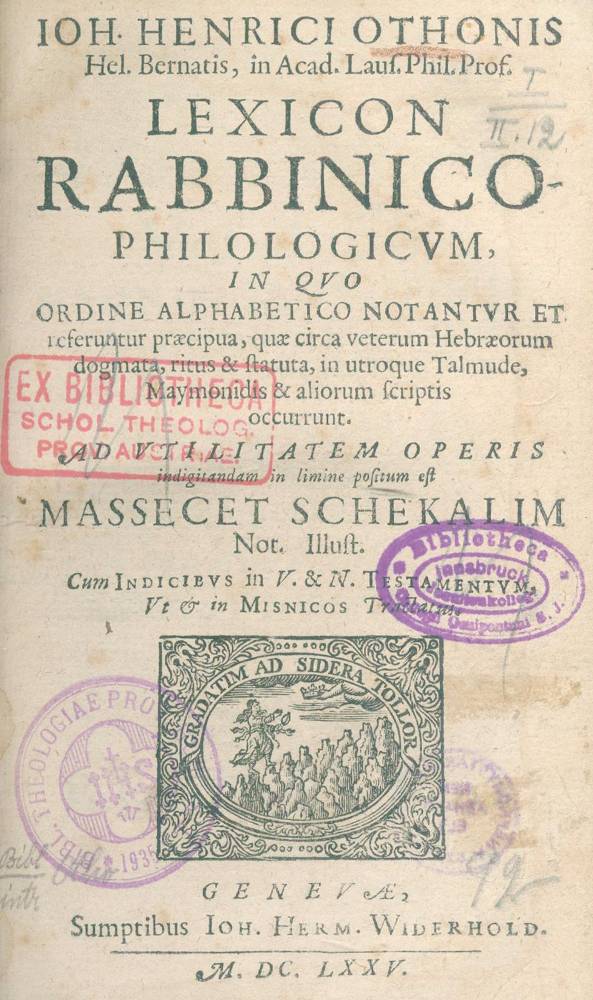 Große Abbildung Nr.1: 138-474 Otho,J.H.: (Judaica)