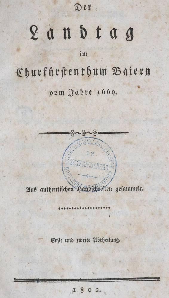 Große Abbildung Nr.1: 138-488 Landtags, Des,: (Juridica und Kriminologie, Bayern)