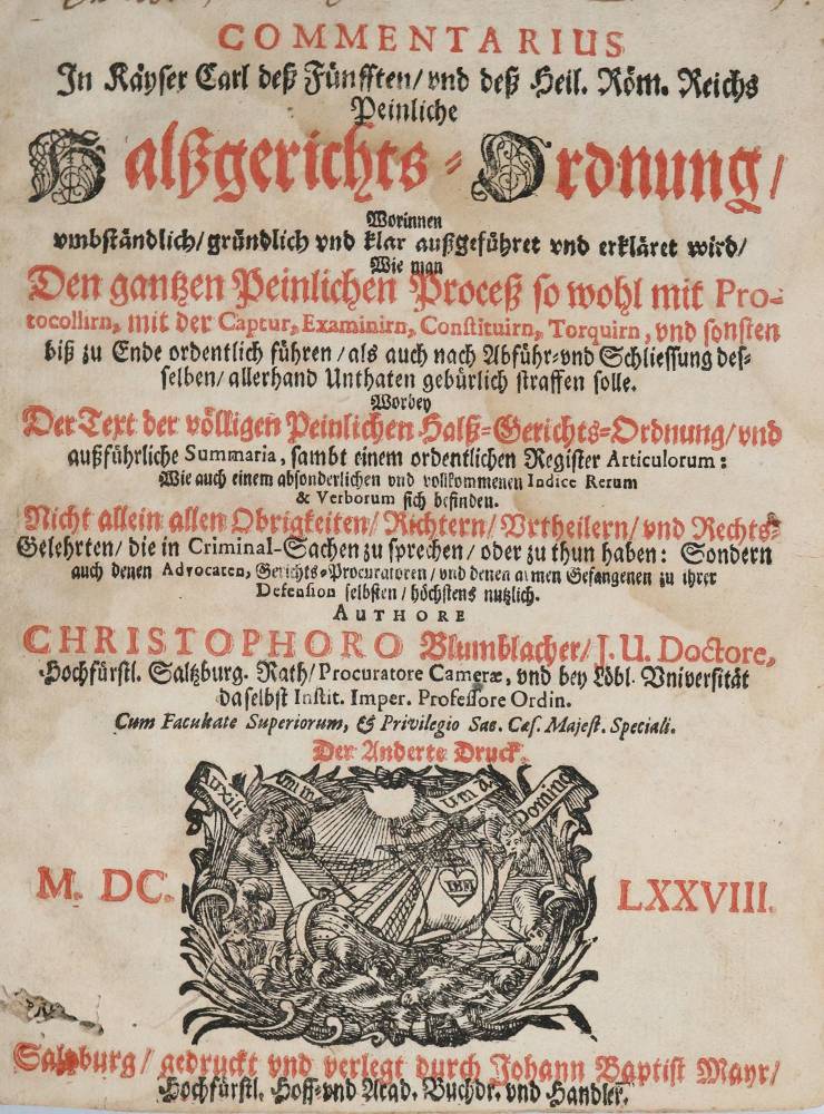 Große Abbildung Nr.1: 138-489 Blumblacher,C.: (Juridica und Kriminologie)
