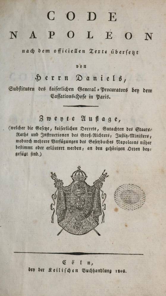 Große Abbildung Nr.1: 138-492 Code Napoleon: (Juridica und Kriminologie)