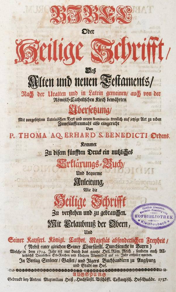 Große Abbildung Nr.1: 138-51 Biblia germanica.: (Bibeln)