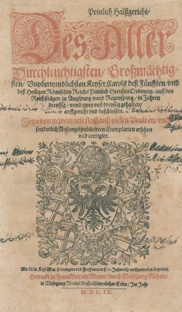 Große Abbildung Nr.1: 138-511 Karl V.: (Juridica und Kriminologie)