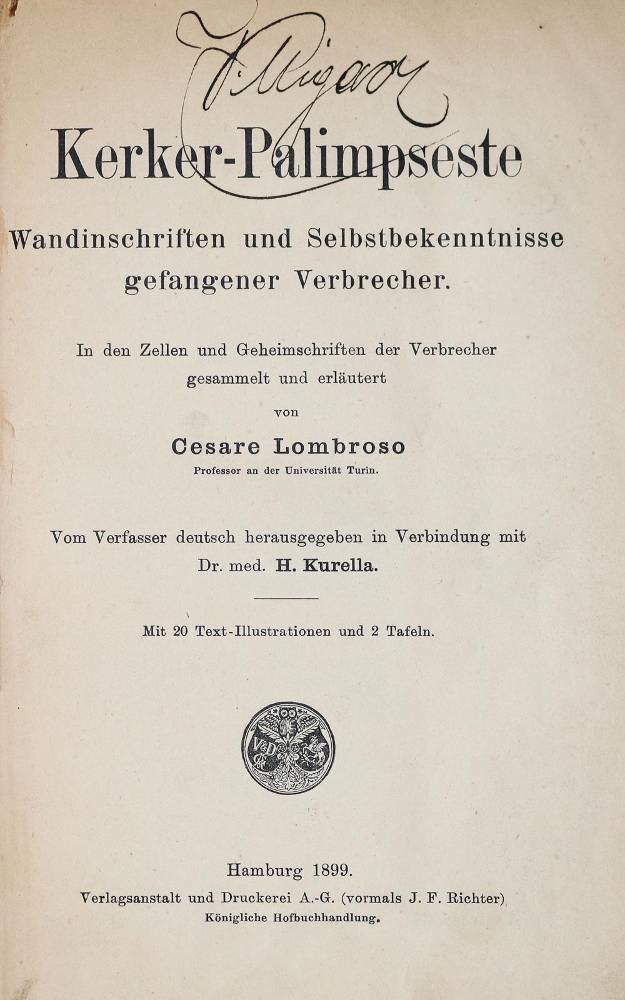 Große Abbildung Nr.1: 138-518 Lombroso,C.: (Juridica und Kriminologie)