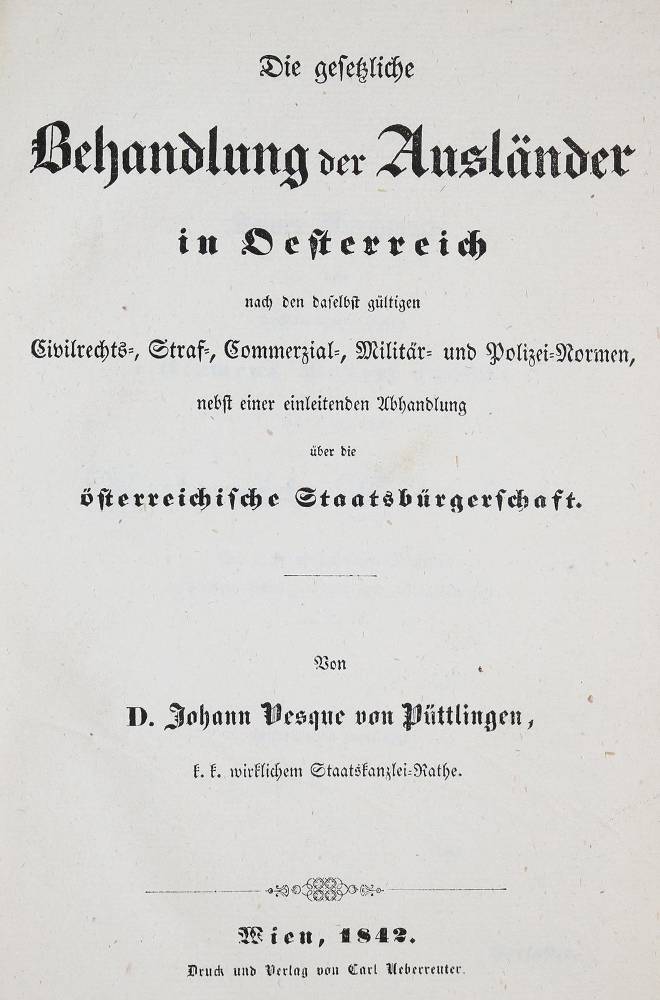 Große Abbildung Nr.1: 138-524 Vesque von Püttlingen,J.: (Juridica und Kriminologie, Österreich)