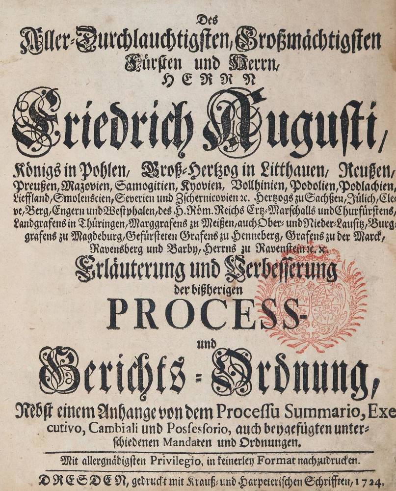Große Abbildung Nr.1: 138-530 Friedrich August von Sachsen.: (Juridica und Kriminologie, Sachsen)