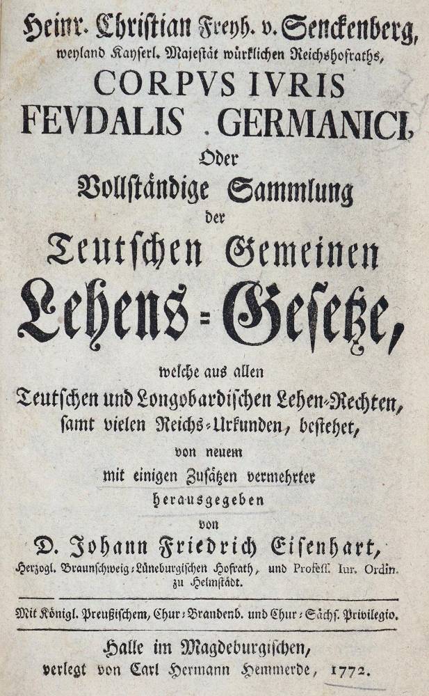 Große Abbildung Nr.1: 138-534 Senckenberg,H.C.: (Juridica und Kriminologie)