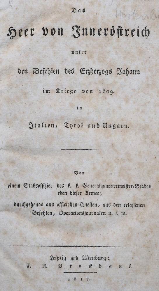 Große Abbildung Nr.1: 138-619 (Hormayr zu Hortenburg J. Frhr. v.),: (Militaria, Österreich)