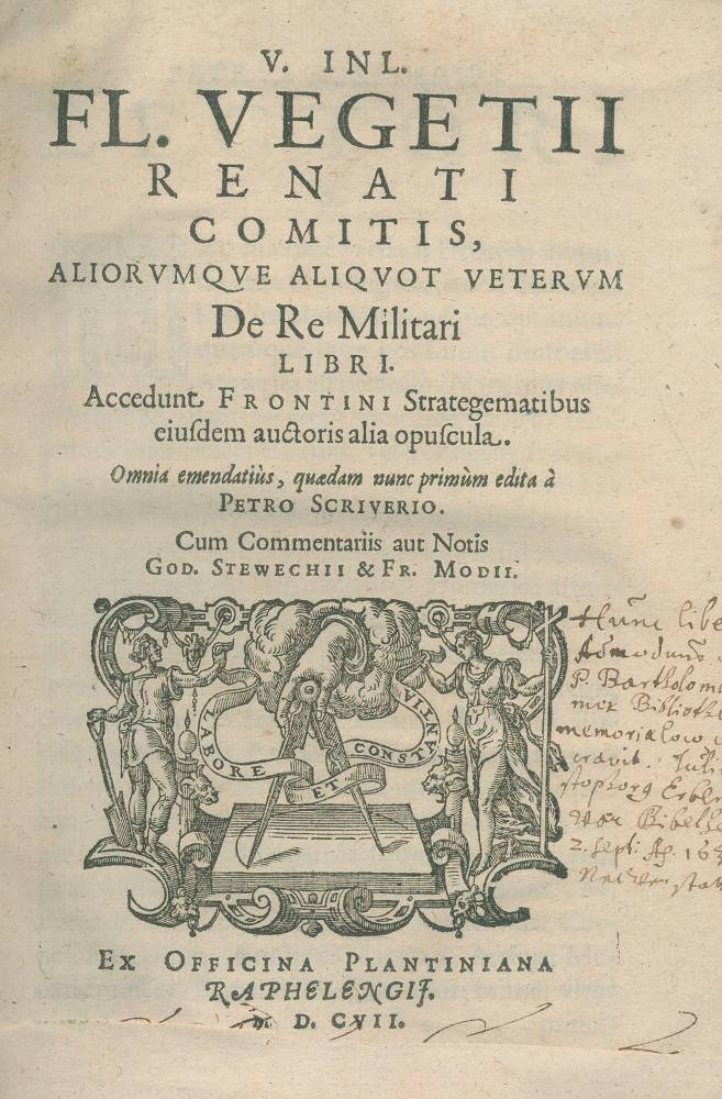 Große Abbildung Nr.1: 138-642 Vegetius Renatus,F.: (Militaria)
