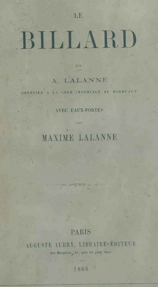 Große Abbildung Nr.1: 138-711 Lalanne,M.: (Spiele, Billard)