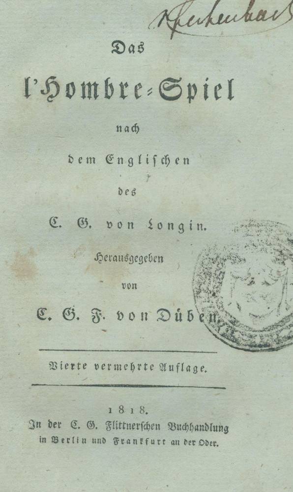 Große Abbildung Nr.1: 138-713 Düben C.G.F. v. (d.i.C.G.Flittner).: (Spiele)