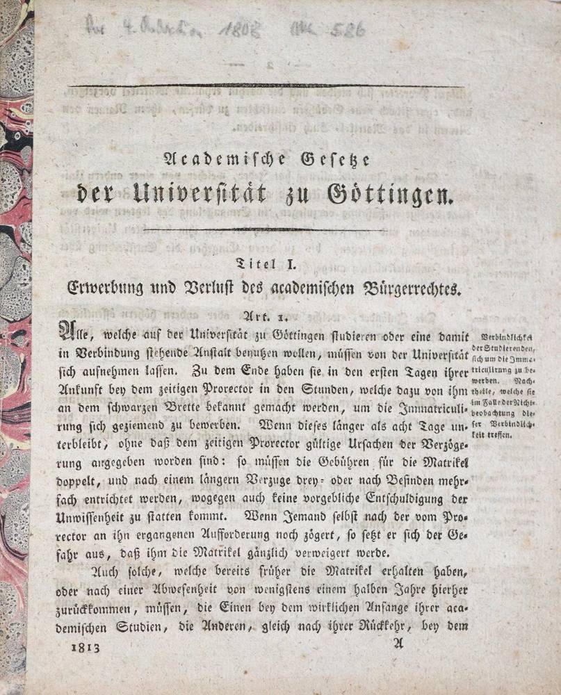 Große Abbildung Nr.3: 138-733 Göttingen.: (Studentika und Hochschulen)