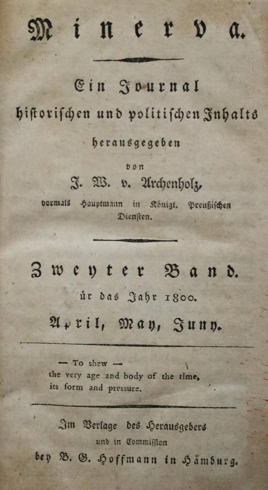 Große Abbildung Nr.1: 138-744 Archenholz,J.W.v. (Hrsg.).: (Zeitschriften und Zeitungen)