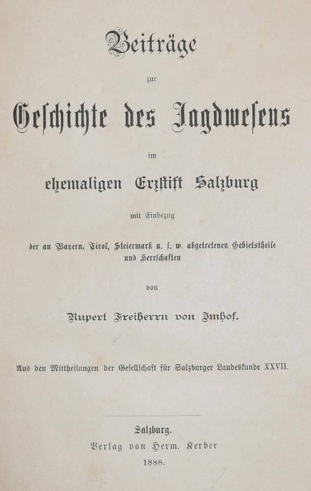 Große Abbildung Nr.1: 138-768 Imhof,Frhr.v. R.: (Jagd)