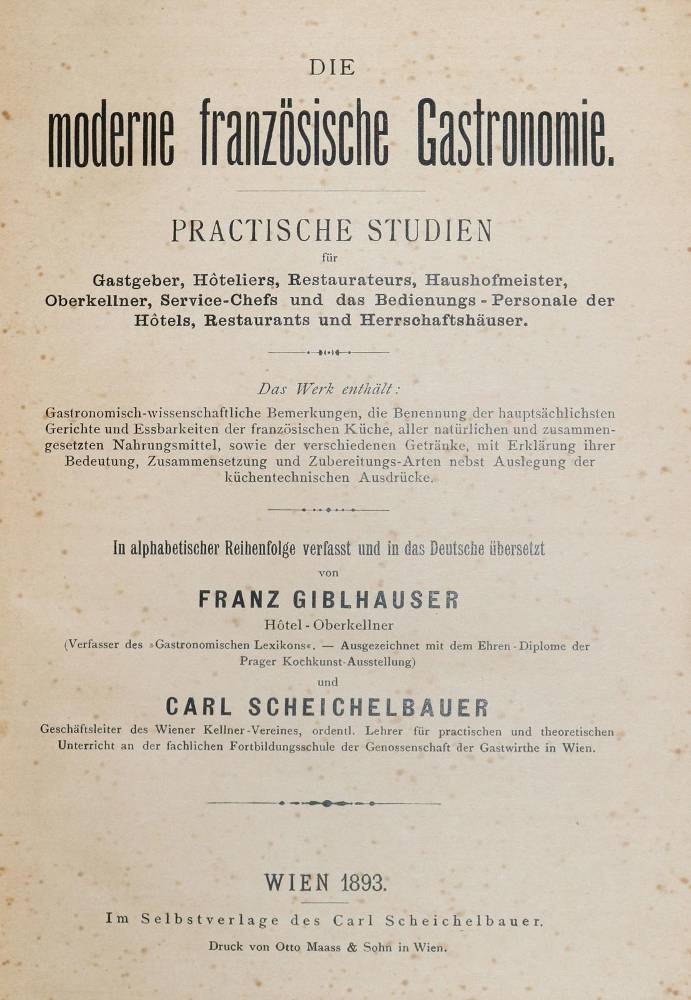 Große Abbildung Nr.2: 138-794 Giblhauser,F. u. C.Scheichelbauer.: (Küche und Haushalt, Gastronomie)