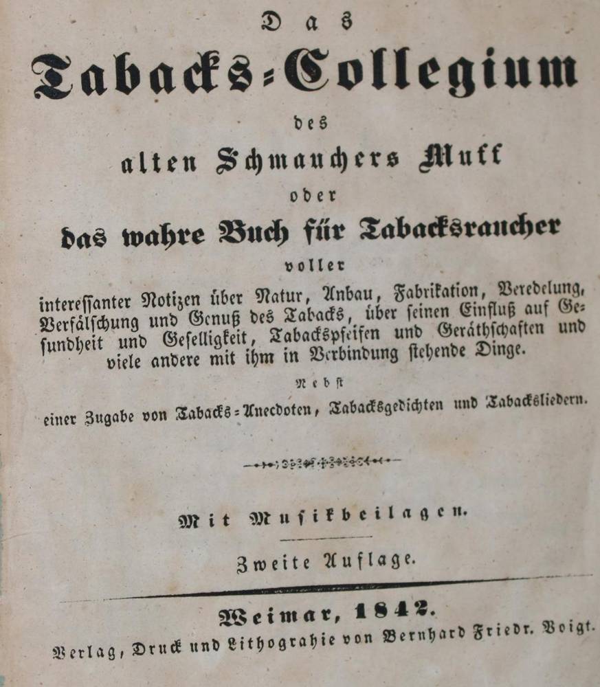 Große Abbildung Nr.1: 138-797 Tabacks-Collegium, Das,: (Küche und Haushalt, Genussmittel, Tabak)