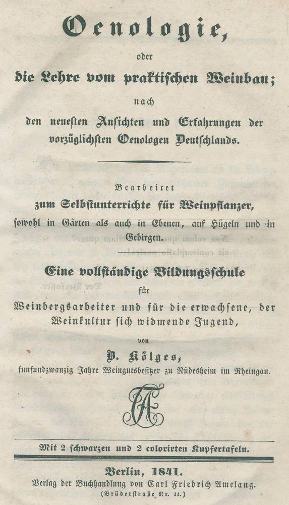 Große Abbildung Nr.1: 138-813 Kölges,B.: (Küche und Haushalt, Getränke, Wein und Weinbau)