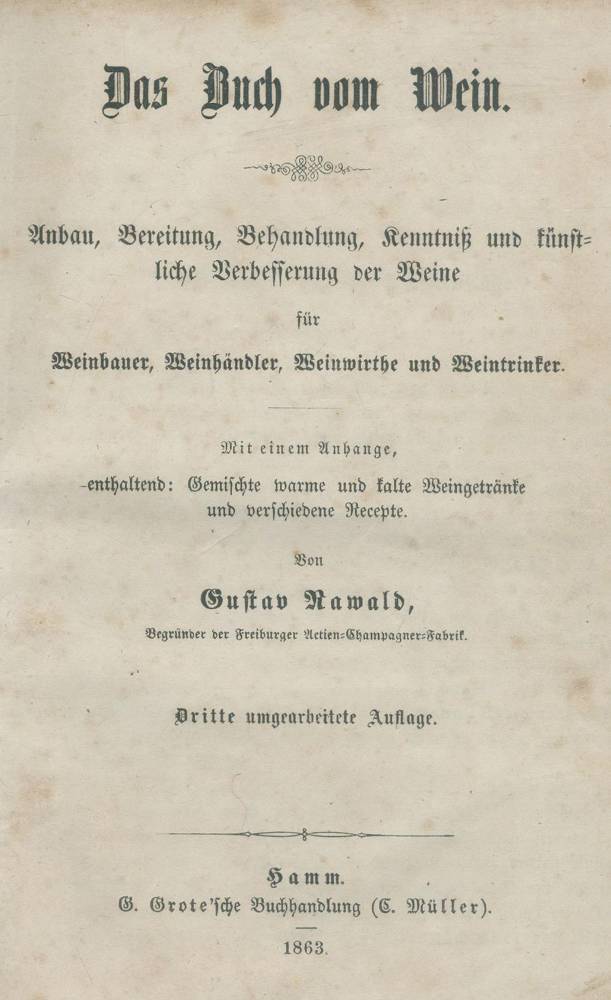 Große Abbildung Nr.1: 138-816 Rawald,G.: (Küche und Haushalt, Getränke, Wein und Weinbau)