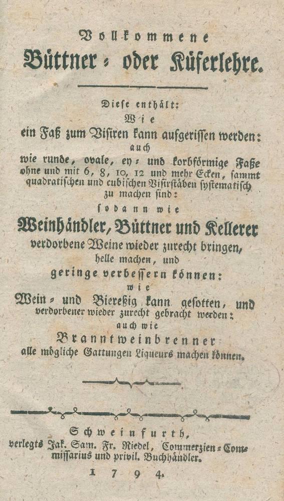 Große Abbildung Nr.1: 138-818 (Zang,J.H.).: (Küche und Haushalt, Getränke, Wein und Weinbau)