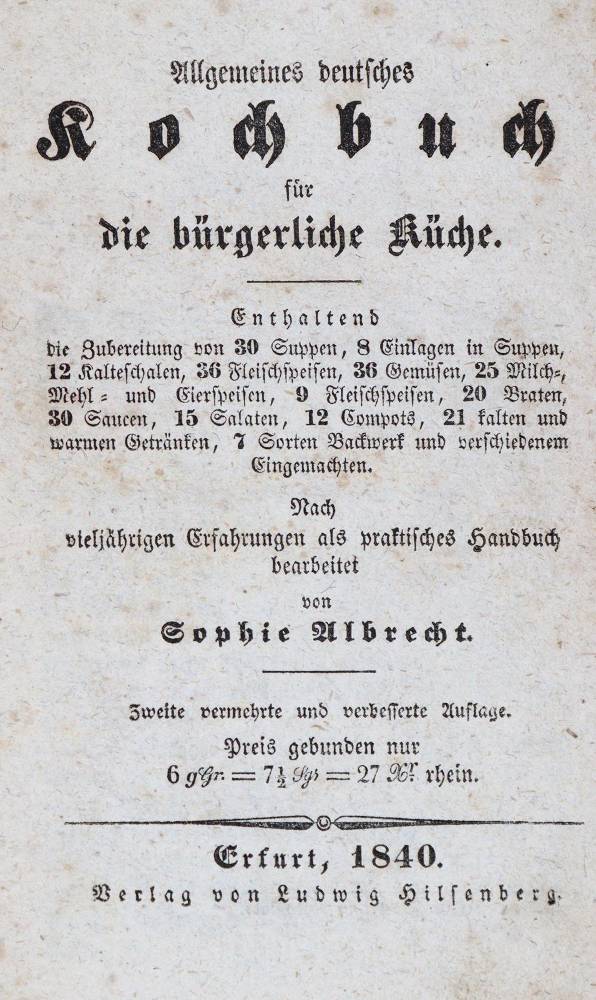 Große Abbildung Nr.1: 138-830 Albrecht,S.: (Küche und Haushalt, Kochbücher)
