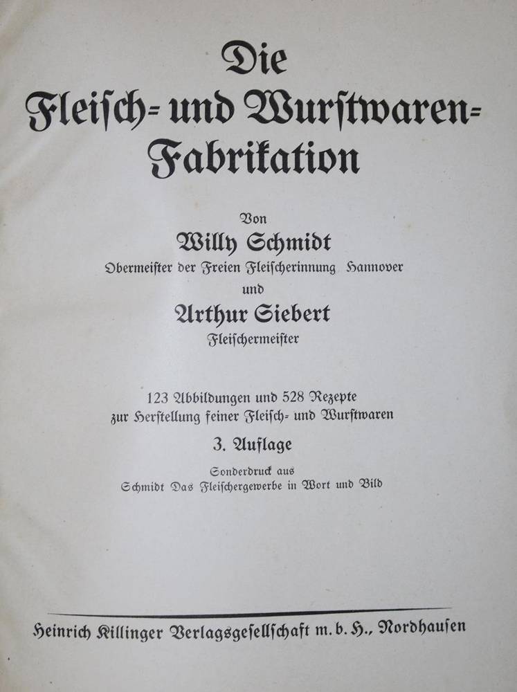 Große Abbildung Nr.1: 138-851 Schmidt,W. u. A.Siebert.: (Küche und Haushalt, Metzgerei)