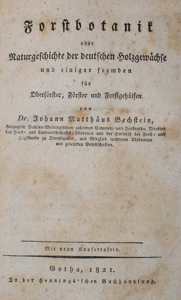 Große Abbildung Nr.1: 138-856 Bechstein,J.M.: (Land- und Forstwirtschaft, Forstwirtschaft)