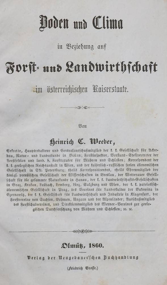 Große Abbildung Nr.1: 138-863 Sechs Werke in 5 Bänden.: (Land- und Forstwirtschaft, Forstwirtschaft, Österreich)
