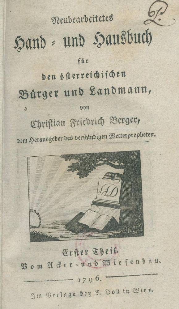 Große Abbildung Nr.1: 138-872 Berger,C.F.: (Land- und Forstwirtschaft, Landwirtschaft)