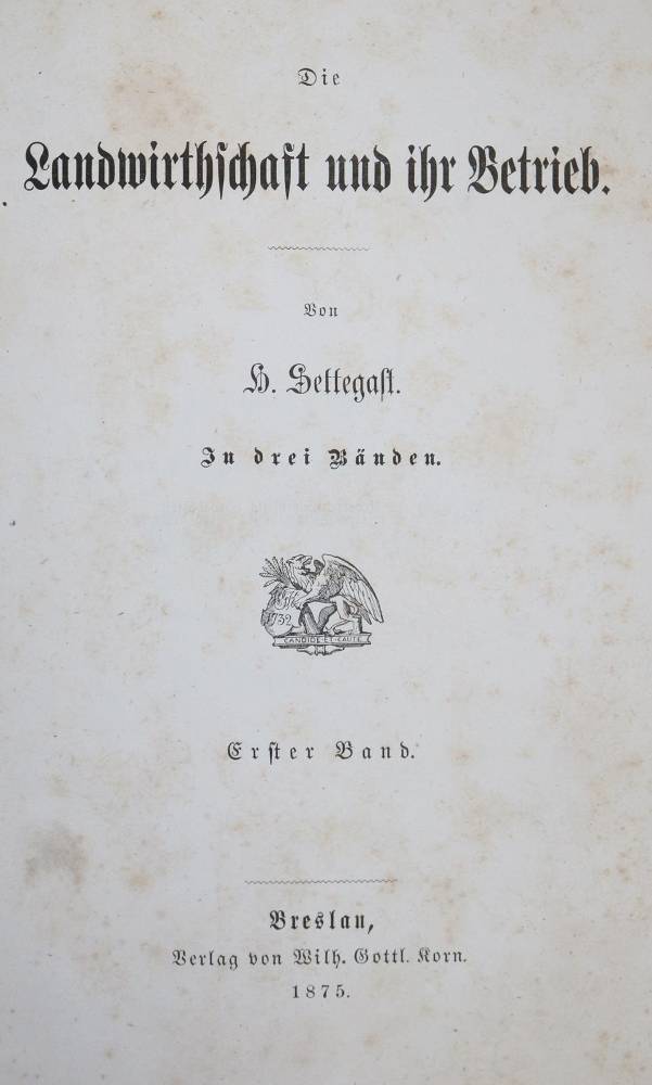 Große Abbildung Nr.1: 138-875 Fünf Werke.: (Land- und Forstwirtschaft, Landwirtschaft)