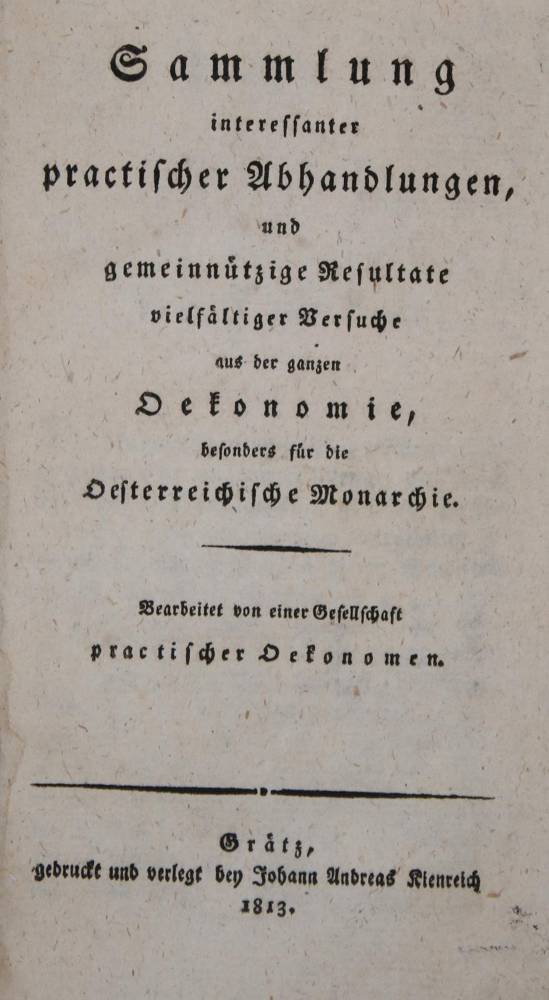Große Abbildung Nr.1: 138-876 Gesellschaft practischer Oekonomen.: (Land- und Forstwirtschaft, Landwirtschaft)