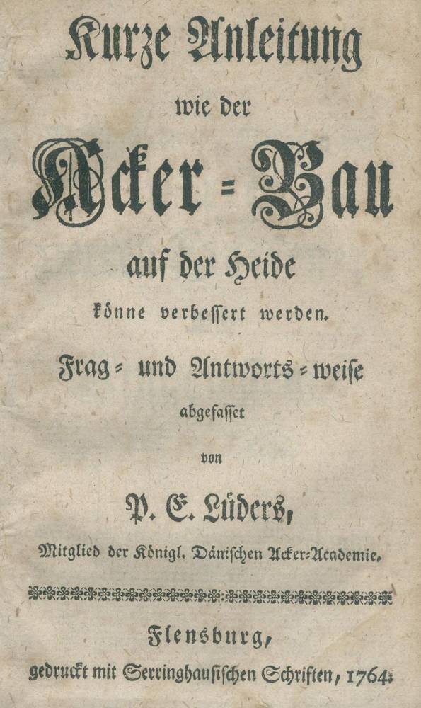 Große Abbildung Nr.1: 138-882 Lüders,P.E.: (Land- und Forstwirtschaft, Landwirtschaft)