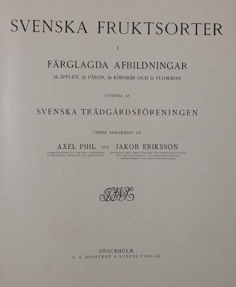 Große Abbildung Nr.3: 138-903 Pihl,A. u. J.Erikson.: (Land- und Forstwirtschaft, Obstbau)