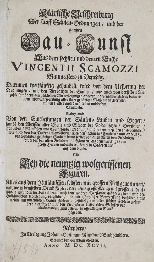 Große Abbildung Nr.1: 138-945 Scamozzi,V.: (Architektur)