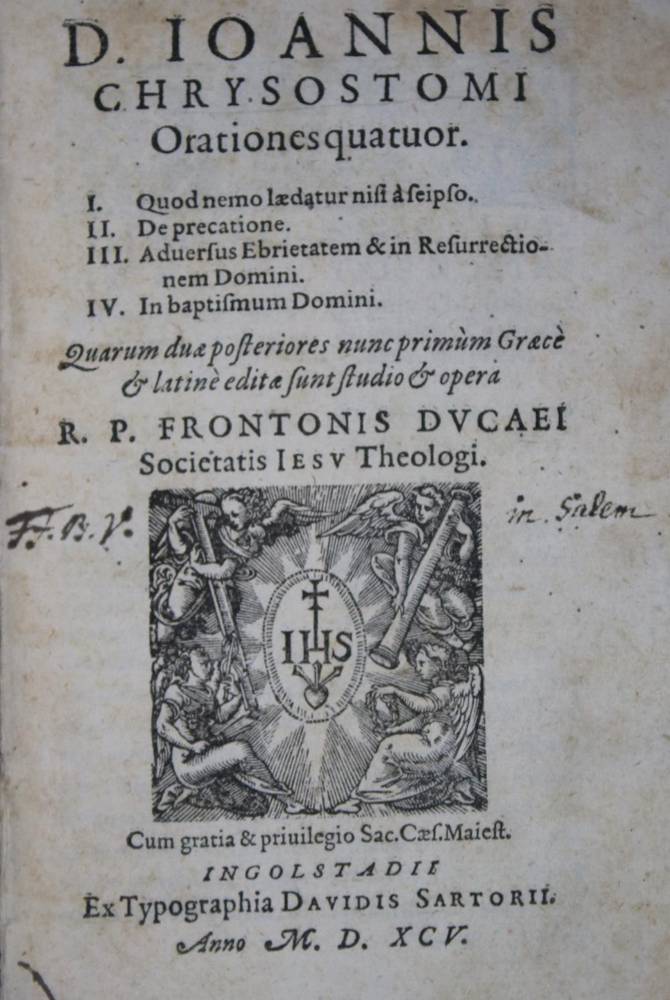 Große Abbildung Nr.1: 138-96 Chrysostomus,(J.).: (Alte Drucke, Handschriften und Theologie)