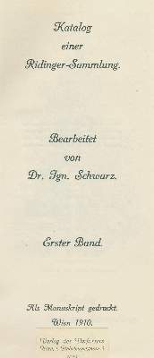 Bild Nr.1: 138-1012 Schwarz,I.: (Ridinger)