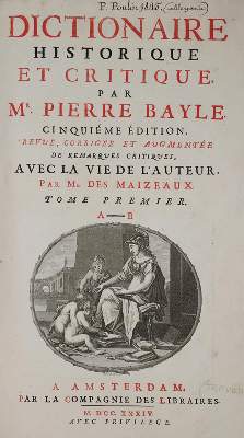 Bild Nr.1: 138-1137 Bayle,P.: (Lexika - Wörterbücher - Sprachwissenschaften)