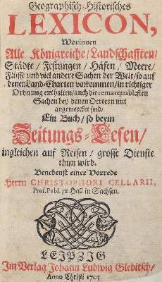 Bild Nr.1: 138-1142 Geographisch-Historisches Lexicon.: (Lexika - Wörterbücher - Sprachwissenschaften)