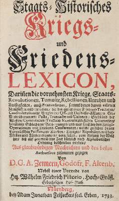 Bild Nr.2: 138-1142 Geographisch-Historisches Lexicon.: (Lexika - Wörterbücher - Sprachwissenschaften)