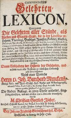 Bild Nr.1: 138-1146 Jöcher,C.G.: (Lexika - Wörterbücher - Sprachwissenschaften)