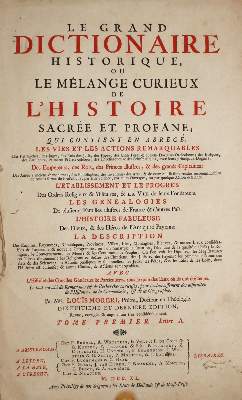 Bild Nr.1: 138-1149 Moreri,L.: (Lexika - Wörterbücher - Sprachwissenschaften)