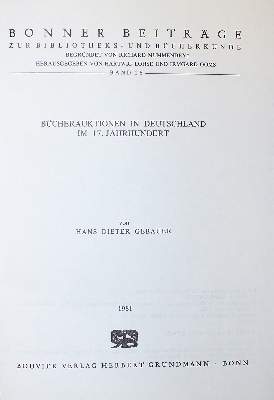 Bild Nr.1: 138-1171 Sammlung: (Bibliographie und Buchwesen)