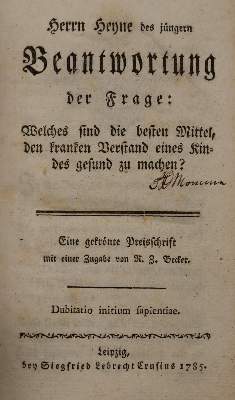Bild Nr.1: 138-1238 Heyne,(F.A.).: (Pädagogik)