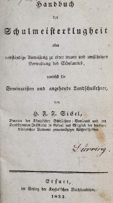 Bild Nr.1: 138-1248 Sickel,H.F.F.: (Pädagogik)