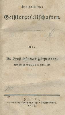 Bild Nr.1: 138-130 Förstemann,E.G.: (Alte Drucke, Handschriften und Theologie)