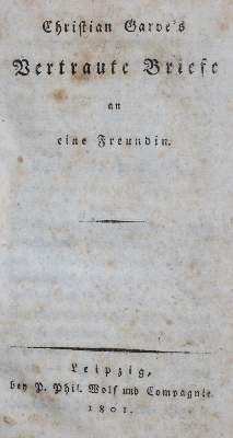 Bild Nr.1: 138-1334 Garve,Chr.: (Literatur und illustrierte Bücher bis 19.Jahrhundert)