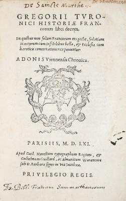 Bild Nr.1: 138-134 Gregorius von Tours.: (Franken)