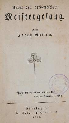 Bild Nr.1: 138-1349 Grimm,J.: (Literatur und illustrierte Bücher bis 19.Jahrhundert)