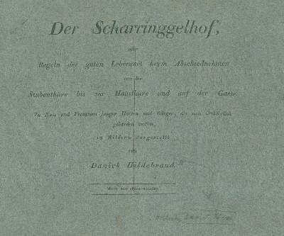 Bild Nr.1: 138-1358 Hildebrand,D. (d.i. David Hess).: (Literatur und illustrierte Bücher bis 19.Jahrhundert)