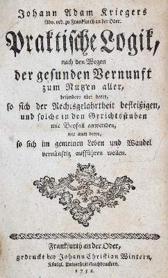 Bild Nr.1: 138-1373 Krieger,J.A.: (Literatur und illustrierte Bücher bis 19.Jahrhundert)
