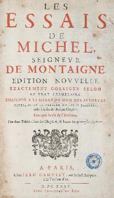 Bild Nr.1: 138-1398 Montaigne,M.de.: (Literatur und illustrierte Bücher bis 19.Jahrhundert)